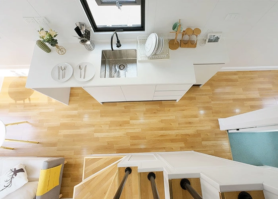 Expandable Mobile Tiny House On Wheels Prefab 2 Bedroom Cabin Ready Made Container