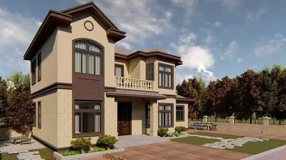 2 Storey Prefabricated Villa House With Light Steel Framing House Kits