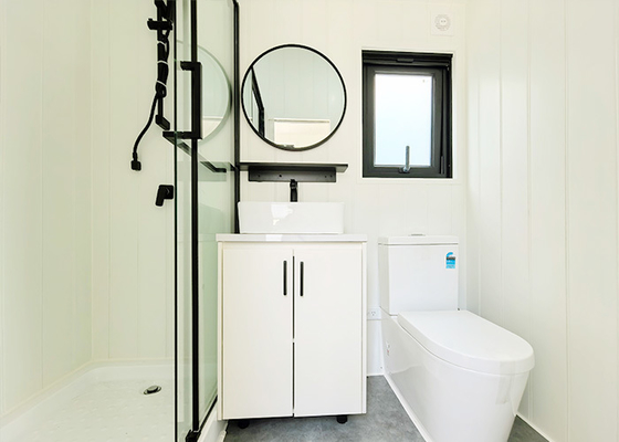 Prefab Trailer House 2350*8000mm Steel Frame Mobile Tiny House On Wheels