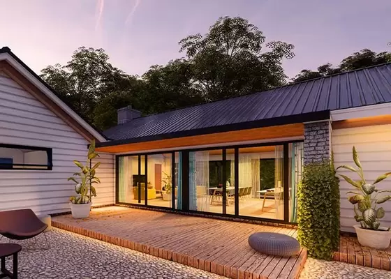 New Zealand Standard Single Storey Light Steel Frame Prefab Villa For Family prefab home ktis