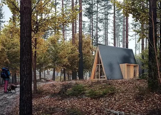 Space A Frame  Prefab Hotel Unit Light Steel Tiny Building Portable Kit Homes