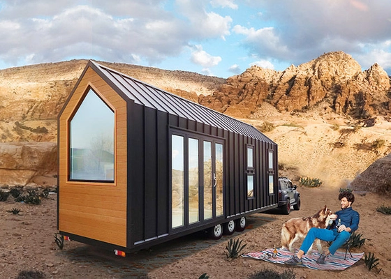 Prefab Trailer House On Wheels Sustainable Living Modular Home Light Steel Frame