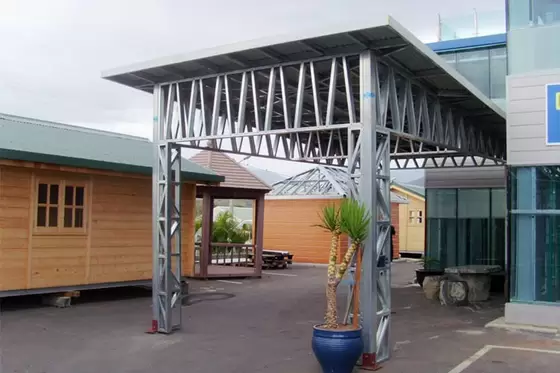 Light Steel Frame Structure Fireproof Metal Car Sheds / Waterproof Car Storage Sheds in Australia Standard