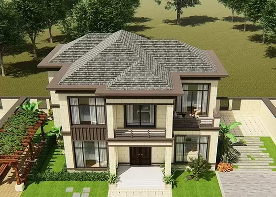 EU Prefabricated house Light Steel Framing 2-Storey Villa House For Living