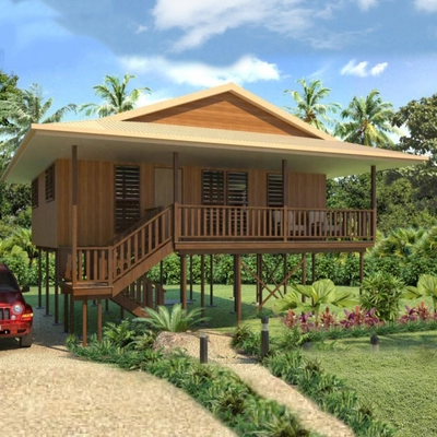 Large House Natural Prefabricated Wooden House With Comfortable Terrace Bedroom Luxury Villa