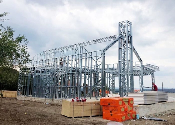 Modern Light Steel Frame House Kits With 3 Bedrooms NS/AS Prefab Light Steel Frame House