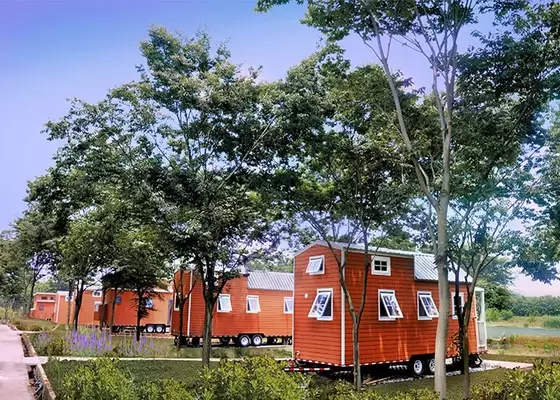 Camping Travel Trailer Integrated Prefabricated Tiny House Prefab Light Steel Frame House