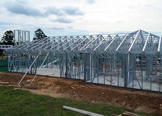 AS / NZS Standard Steel Frame Prefabricated Bungalow Homes , Prefab Kit Home